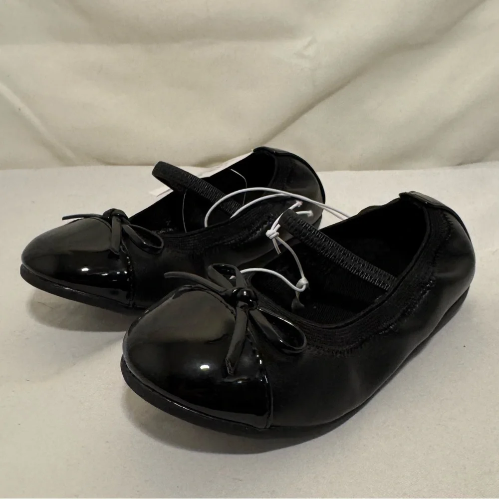 Toddler Girls Shoe Size 7 BLACK Ballet Flats Shoes The Children’s Place NWT‎